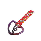 Broken Heart JDM Tsurikawa Drift Subway Train Bus Handle Strap – Universal Car Interior Hanging Charm, Bosozoku Red Dogs Pattern Retro Nylon Strap X1