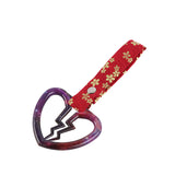 Broken Heart JDM Tsurikawa Drift Subway Train Bus Handle Strap – Universal Car Interior Hanging Charm, Bosozoku Red Flowers Pattern Retro Nylon Strap X1