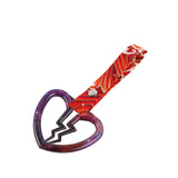 Broken Heart JDM Tsurikawa Drift Subway Train Bus Handle Strap – Universal Car Interior Hanging Charm, Bosozoku Red Waves Pattern Retro Nylon Strap X1