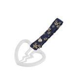 Broken Heart JDM Tsurikawa Drift Subway Train Bus Handle Strap – Universal Car Interior Hanging Charm, Bosozoku Blue Flowers Pattern Retro Nylon Strap X1