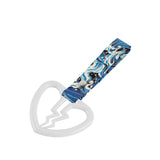 Broken Heart JDM Tsurikawa Drift Subway Train Bus Handle Strap – Universal Car Interior Hanging Charm, Bosozoku Blue Waves Pattern Retro Nylon Strap X1