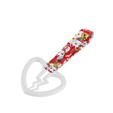 Broken Heart JDM Tsurikawa Drift Subway Train Bus Handle Strap – Universal Car Interior Hanging Charm, Bosozoku Red Cats Pattern Retro Nylon Strap X1