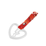 Broken Heart JDM Tsurikawa Drift Subway Train Bus Handle Strap – Universal Car Interior Hanging Charm, Bosozoku Red Waves Pattern Retro Nylon Strap X1
