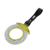 Anime Brake Disc Rotor JDM Tsurikawa Drift Subway Train Bus Handle Strap – Universal Car Interior Hanging Charm, Black PVC X2