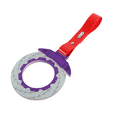 Anime Brake Disc Rotor JDM Tsurikawa Drift Subway Train Bus Handle Strap – Universal Car Interior Hanging Charm, Red PVC X1