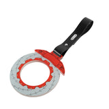 Anime Brake Disc Rotor JDM Tsurikawa Drift Subway Train Bus Handle Strap – Universal Car Interior Hanging Charm, Black PVC X2