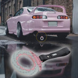 Anime Brake Disc Rotor JDM Tsurikawa Drift Subway Train Bus Handle Strap – Universal Car Interior Hanging Charm, Carbon Fiber Pattern PVC X1