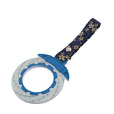 Anime Brake Disc Rotor JDM Tsurikawa Drift Subway Train Bus Handle Strap – Universal Car Interior Hanging Charm, Bosozoku Blue Flowers Pattern Retro Nylon Strap X1