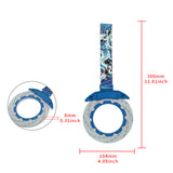 Anime Brake Disc Rotor JDM Tsurikawa Drift Subway Train Bus Handle Strap – Universal Car Interior Hanging Charm, Bosozoku Blue Waves Pattern Retro Nylon Strap X1