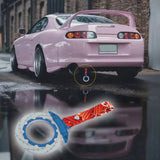 Anime Brake Disc Rotor JDM Tsurikawa Drift Subway Train Bus Handle Strap – Universal Car Interior Hanging Charm, Bosozoku Red Waves Pattern Retro Nylon Strap X1