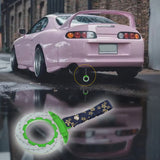 Anime Brake Disc Rotor JDM Tsurikawa Drift Subway Train Bus Handle Strap – Universal Car Interior Hanging Charm, Bosozoku Blue Flowers Pattern Retro Nylon Strap X1