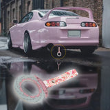 Anime Brake Disc Rotor JDM Tsurikawa Drift Subway Train Bus Handle Strap – Universal Car Interior Hanging Charm, Bosozoku Pink Flowers Pattern Retro Nylon Strap X1
