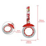 Anime Brake Disc Rotor JDM Tsurikawa Drift Subway Train Bus Handle Strap – Universal Car Interior Hanging Charm, Bosozoku Red Cats Pattern Retro Nylon Strap X1