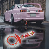 Anime Brake Disc Rotor JDM Tsurikawa Drift Subway Train Bus Handle Strap – Universal Car Interior Hanging Charm, Bosozoku Red Cats Pattern Retro Nylon Strap X1