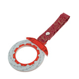 Anime Brake Disc Rotor JDM Tsurikawa Drift Subway Train Bus Handle Strap – Universal Car Interior Hanging Charm, Bosozoku Red Clouds Pattern Retro Nylon Strap X1