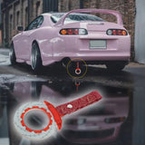 Anime Brake Disc Rotor JDM Tsurikawa Drift Subway Train Bus Handle Strap – Universal Car Interior Hanging Charm, Bosozoku Red Clouds Pattern Retro Nylon Strap X1