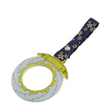Anime Brake Disc Rotor JDM Tsurikawa Drift Subway Train Bus Handle Strap – Universal Car Interior Hanging Charm, Bosozoku Blue Flowers Pattern Retro Nylon Strap X1