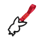 Bunny JDM Tsurikawa Drift Subway Train Bus Handle Strap – Universal Car Interior Hanging Charm, Red Nylon X2