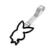 Bunny JDM Tsurikawa Drift Subway Train Bus Handle Strap – Universal Car Interior Hanging Charm, Silver Nylon X1