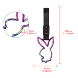 Bunny JDM Tsurikawa Drift Subway Train Bus Handle Strap – Universal Car Interior Hanging Charm, Black Nylon X1