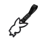 Bunny JDM Tsurikawa Drift Subway Train Bus Handle Strap – Universal Car Interior Hanging Charm, Black Nylon X1