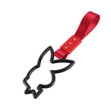 Bunny JDM Tsurikawa Drift Subway Train Bus Handle Strap – Universal Car Interior Hanging Charm, Red Nylon X2