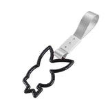 Bunny JDM Tsurikawa Drift Subway Train Bus Handle Strap – Universal Car Interior Hanging Charm, Silver Nylon X1