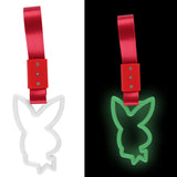 Bunny JDM Tsurikawa Drift Subway Train Bus Handle Strap – Universal Car Interior Hanging Charm, Red Nylon X2