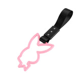 Bunny JDM Tsurikawa Drift Subway Train Bus Handle Strap – Universal Car Interior Hanging Charm, Black Nylon X1