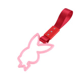 Bunny JDM Tsurikawa Drift Subway Train Bus Handle Strap – Universal Car Interior Hanging Charm, Red Nylon X2