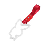 Bunny JDM Tsurikawa Drift Subway Train Bus Handle Strap – Universal Car Interior Hanging Charm, Red Nylon X2