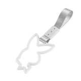 Bunny JDM Tsurikawa Drift Subway Train Bus Handle Strap – Universal Car Interior Hanging Charm, Silver Nylon X1
