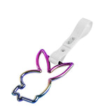 Bunny JDM Tsurikawa Drift Subway Train Bus Handle Strap – Universal Car Interior Hanging Charm, White PVC X1