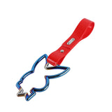 Bunny JDM Tsurikawa Drift Subway Train Bus Handle Strap – Universal Car Interior Hanging Charm, Red PVC X2