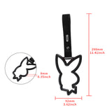 Bunny JDM Tsurikawa Drift Subway Train Bus Handle Strap – Universal Car Interior Hanging Charm, Black PVC X1