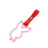 Bunny JDM Tsurikawa Drift Subway Train Bus Handle Strap – Universal Car Interior Hanging Charm, Red PVC X2