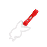 Bunny JDM Tsurikawa Drift Subway Train Bus Handle Strap – Universal Car Interior Hanging Charm, Red PVC X2