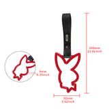 Bunny JDM Tsurikawa Drift Subway Train Bus Handle Strap – Universal Car Interior Hanging Charm, Carbon Fiber Pattern PVC X2
