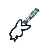 Bunny JDM Tsurikawa Drift Subway Train Bus Handle Strap – Universal Car Interior Hanging Charm, Bosozoku Blue Waves Pattern Retro Nylon Strap X1