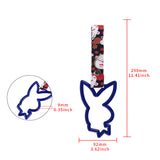 Bunny JDM Tsurikawa Drift Subway Train Bus Handle Strap – Universal Car Interior Hanging Charm, Bosozoku Black Cats Pattern Retro Nylon Strap X1