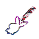Bunny JDM Tsurikawa Drift Subway Train Bus Handle Strap – Universal Car Interior Hanging Charm, Bosozoku Black Cats Pattern Retro Nylon Strap X1