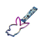 Bunny JDM Tsurikawa Drift Subway Train Bus Handle Strap – Universal Car Interior Hanging Charm, Bosozoku Blue Waves Pattern Retro Nylon Strap X1