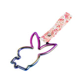 Bunny JDM Tsurikawa Drift Subway Train Bus Handle Strap – Universal Car Interior Hanging Charm, Bosozoku Pink Flowers Pattern Retro Nylon Strap X1