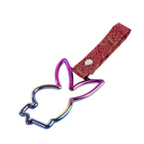 Bunny JDM Tsurikawa Drift Subway Train Bus Handle Strap – Universal Car Interior Hanging Charm, Bosozoku Red Clouds Pattern Retro Nylon Strap X1