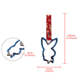 Bunny JDM Tsurikawa Drift Subway Train Bus Handle Strap – Universal Car Interior Hanging Charm, Bosozoku Red Flowers Pattern Retro Nylon Strap X1