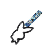 Bunny JDM Tsurikawa Drift Subway Train Bus Handle Strap – Universal Car Interior Hanging Charm, Bosozoku Blue Waves Pattern Retro Nylon Strap X1