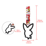 Bunny JDM Tsurikawa Drift Subway Train Bus Handle Strap – Universal Car Interior Hanging Charm, Bosozoku Red Cats Pattern Retro Nylon Strap X1