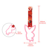 Bunny JDM Tsurikawa Drift Subway Train Bus Handle Strap – Universal Car Interior Hanging Charm, Bosozoku Red Waves Pattern Retro Nylon Strap X1