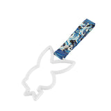 Bunny JDM Tsurikawa Drift Subway Train Bus Handle Strap – Universal Car Interior Hanging Charm, Bosozoku Blue Waves Pattern Retro Nylon Strap X1
