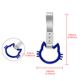 Cat-Shaped Kitty JDM Tsurikawa Drift Subway Train Bus Handle Strap – Universal Car Interior Hanging Charm, Silver Nylon X1